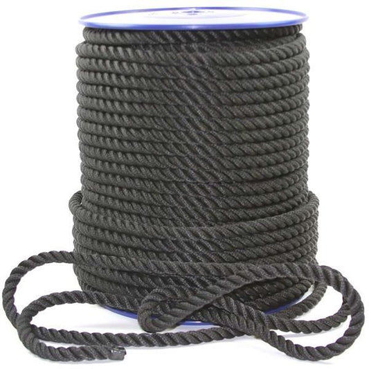 PP-silke, svart, 3-sl, 6mm