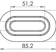 Plastöljett, Oval, 13/51 mm (3011)