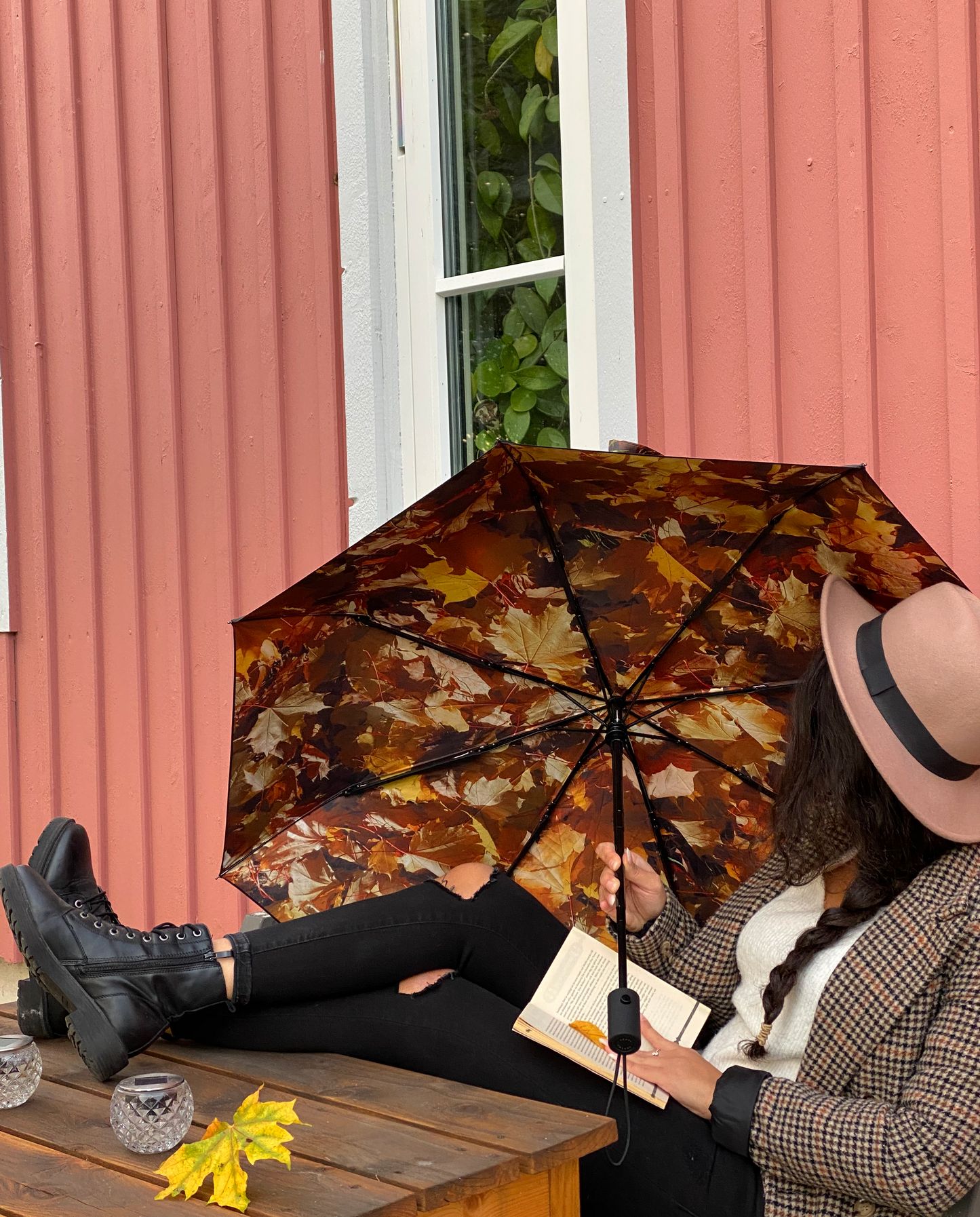 Paraply - Höstlöv