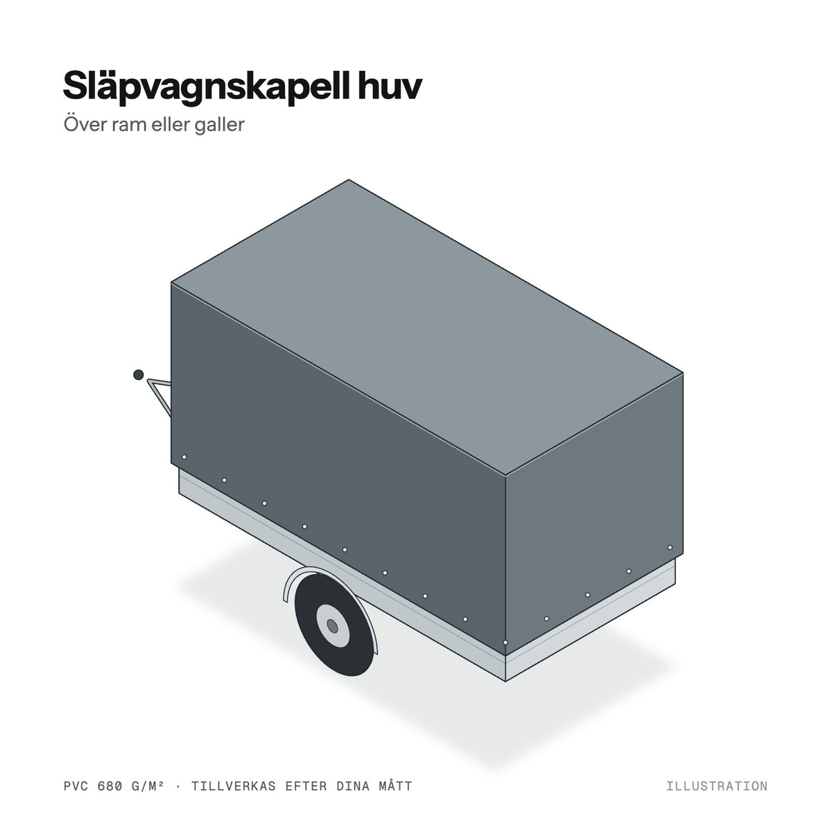 Illustration av släpvagnskapell huv över ram eller galler