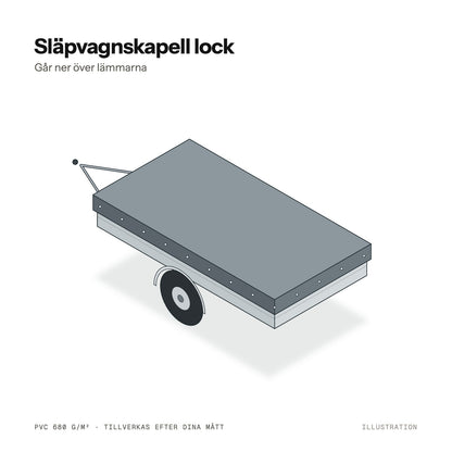 Illustration av lock till släpvagn med nedvik över lämmarna