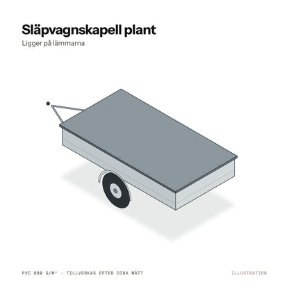 Illustration av plant släpvagnskapell som ligger på lämmarna