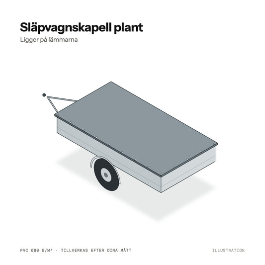 Illustration av plant släpvagnskapell som ligger på lämmarna